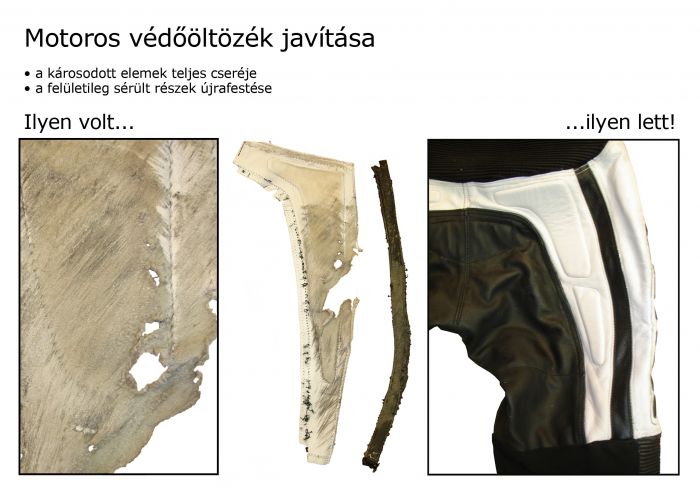Motoros védőöltözék javítása